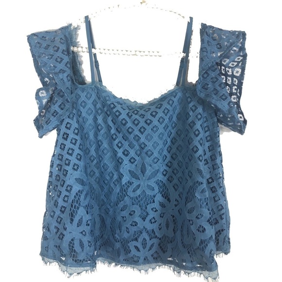 New Stitchfix | Greylin lace cold shoulder top S - Picture 2 of 4